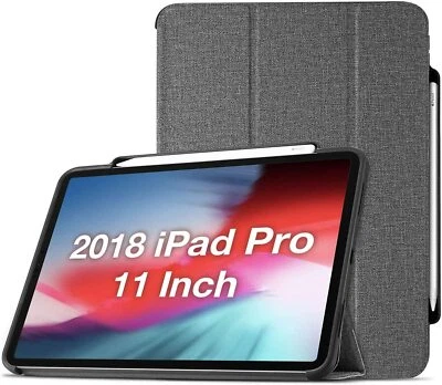 Smart Stand Folio Case Procase iPad Pro 2018 11" W/ Apple Pencil Holder, Gray - Image 1 of 4