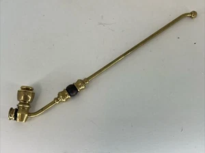 10" Brass and Wood Tobacco Pipe - Picture 1 of 5