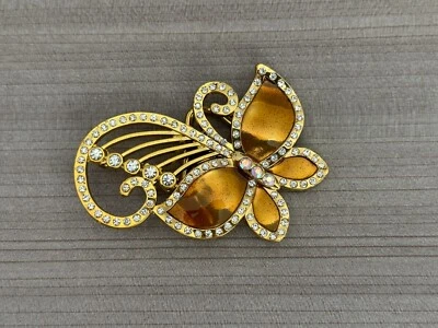 Hebilla de cinturón mariposa dorada 3 3/8 pulgadas x 2 1/4 pulgadas Foto 1 de 2