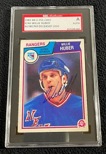 Willie Huber Signed 1983/84 O-Pee-Chee Card #246 SGC Certified New York Rangers - Picture 1 of 2