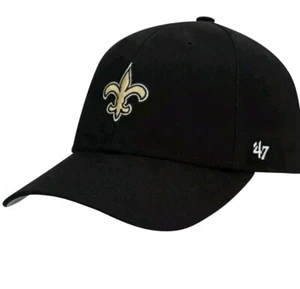 New Era Orleans Saints Youth '47 Black Saint kids Clean Up Adjustable Hat Cap - Picture 1 of 5