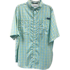 Columbia PFG Herren XL Button Down Kurzarm Karo Omni Shade Angelhemd - Bild 1 von 7