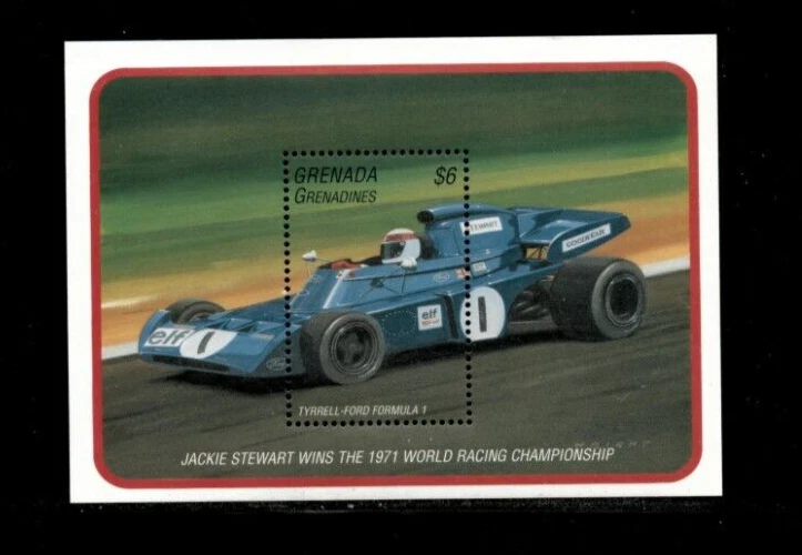 Grenadines 1995 - Racing Cars - Souvenir Stamp Sheet - Scott #1787 - MNH - Image 1 of 1