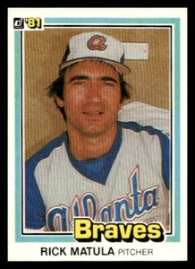 1981 Donruss #317 Rick Matula Atlanta Braves Baseball card - Picture 1 of 2