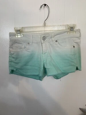 Pantalones Cortos de Denim Aeropostale 0 Tye Dye Verde Blanco Foto 1 de 4