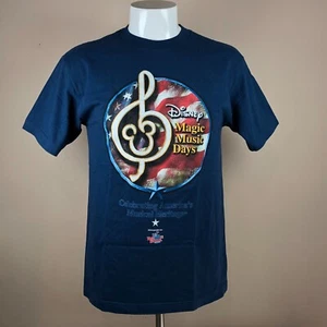 Disney World Magic Music Days Mens T-Shirt Size Medium Mickey Mouse Navy - Picture 1 of 3