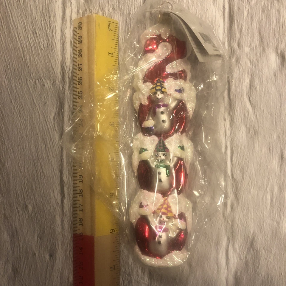 Christopher Radko Millenium Magic Glass Christmas Ornament 2000 Snowman