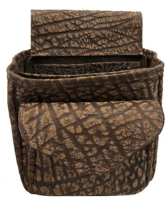 CAPE BUFFALO HIDE SHOTGUN SHELL SPORTING CLAY SKEET TRAP POUCH - DELUXE - BROWN - Picture 1 of 5