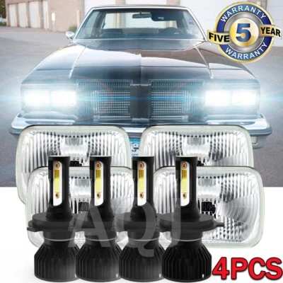 4pcs 4x6" Led Headlights Hi/Lo Beam For 1980-1988 Oldsmobile Cutlass Ciera H4 - Image 1 of 4