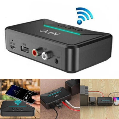 Jack Audio Bluetooth Wireless USB Receiver 5 HiFi 3.5mm Adapter NFC Aux RCA - Image 1 of 4