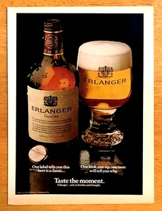 ERLANGER BEER—SCHLITZ BREWING—VINTAGE 1980 MAGAZINE PRINT ADVERTISEMENT AD - Picture 1 of 1