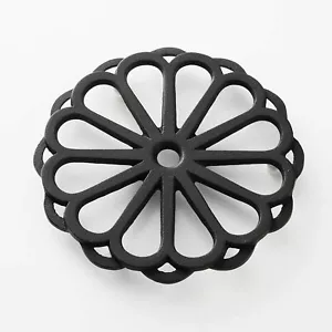 JAPAN HANDICRAFT NANBUTEKKI IRONWARE CAST IRON TEA POT STAND KIKU ROUND - Picture 1 of 3