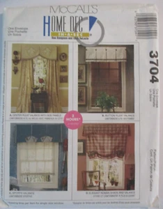 McCall's Home Sewing Pattern  #3704,   Window Valance, Roman Shade & Side Panels - Picture 1 of 2