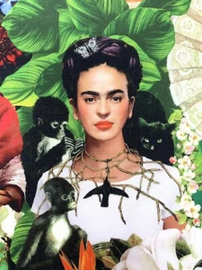 Tela multicolor Frida, foto artista mexicano algodón Kahlo - Imagen 1 de 4