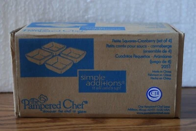 2 SETS OF The Pampered Chef  4 Simple Additions Cranberry Petite Squares  2051 - Image 1 of 3