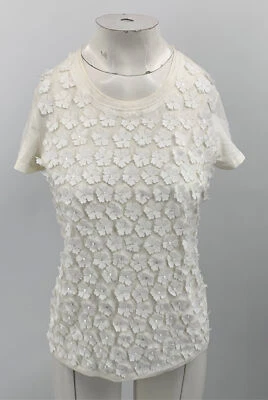 Camiseta Weekend MaxMara Mujer Blanca Bordada Manga Corta Talla S Foto 1 de 4