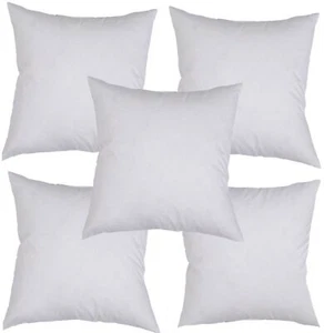 5 Cushion Pillow Inserts 45 x 45 cm White Hypoallergenic Fibre Australian Made - Picture 1 of 3