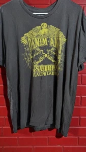 Vintage Ralph Lauren Denim & Supply Biker Themed Black T-shirt Mens X Large - Picture 1 of 6