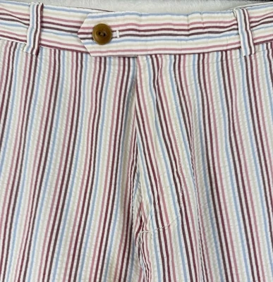 Bermuda masculina Brooks Brothers lã vermelha 36 Seersucker 9” 100% algodão  - Imagem 1 de 4