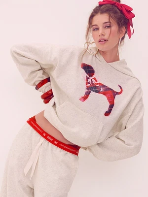 粉色 x LoveShackFancy 超大连帽运动衫全新带标签,大号 — 第 1/4 张图片