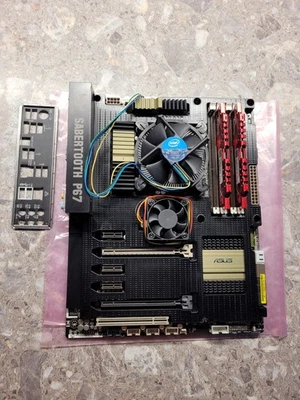 ASUS Sabertooth P67 mit Intel i7-2600K @ 3,4GHz, 16GB, Kühler, I/O Combo!!!! - Bild 1 von 4