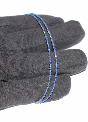 55.9cm Naturale Lapislazzuli Collane 925 Argento Sterling 2 MM Perline Gemma - Immagine 1 di 4