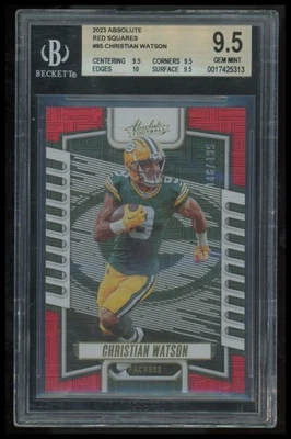 2023 Panini Absolute #95 Christian Watson Red Squares BGS 9.5 #/499 - Image 1 of 2