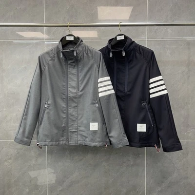 Thom Browne Men/womens Zip Four Bar Stand-up Collar Fashion Jacket - Image 1 of 4