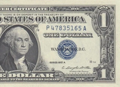 1957-A UNITED STATES SILVER CERTIFICATE $1 "P" (( GEM UNC )) - Image 1 of 4