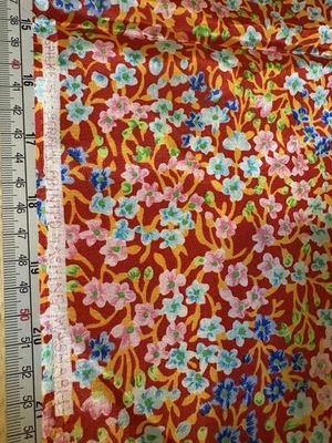 Tela Spilke’s vintage sedosa brillante colorida floral satinada años 60-70’s 1+ yarda NUEVA Foto 1 de 4