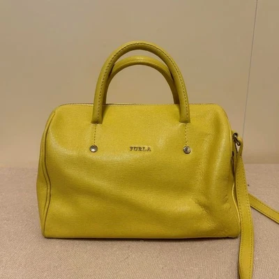 Bolso de Hombro FURLA Amarillo 2 Vías para Mujer Usado Envío Gratis desde Japón Excelente Foto 1 de 4