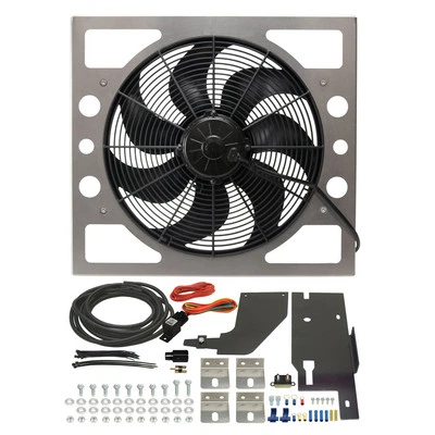 Conjunto de ventilador Derale 20161; ajuste directo 16 pulgadas Eléctrico individual para Jeep 87-06 Foto 1 de 2