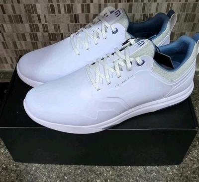 Zapatos de golf Travis Mathew Daily Pro Hybrid Plus blancos sin clavos talla 13 Foto 1 de 4