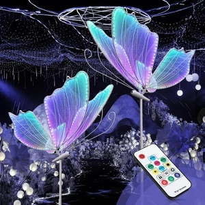 1/2PCS Outdoor Floor Butterfly Lamp Luminous Giant Led Lighting Party Decoration - Picture 1 of 29