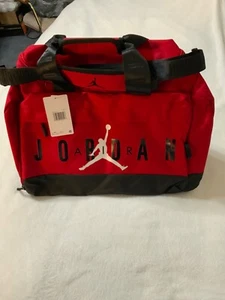 NWT JORDAN BIG BOYS VELOCITY DUFFLE BAG RED BLACK - Picture 1 of 15