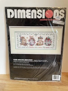 Dimensions Counted Cross Stitch kit #3728 1992 Four Seasons Birdcages NEW - Picture 1 of 3