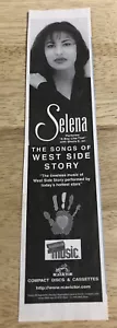 1996 SELENA Songs of West Side Story Musikanzeige - Vintage Zeitschriftenausschnitt - Bild 1 von 1