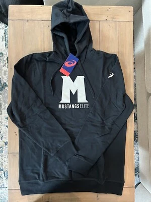 Sudadera con capucha de entrenamiento de vellón de práctica Asics Mustangs Elite grande negra S161A055 Foto 1 de 2