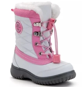 Kohls Totes Toddler Girls Jodi White Pink Waterproof Winter Boots Shoes Medium 9 - Picture 1 of 4