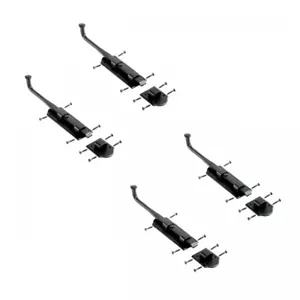 Black Slide Bolt Door Latch 9" L Iron Rust Resistant Pack of 4 Renovators Supply - Picture 1 of 4