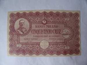 Italy Fantasy banknotes 500 CASSE (LIRE) 1925 - Picture 1 of 2