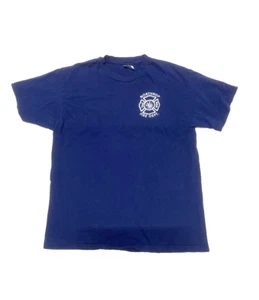 Vintage 1988's Northrop Fire Departmen T-Shirt Men's Large Pullover Tee Blue - Picture 1 of 8