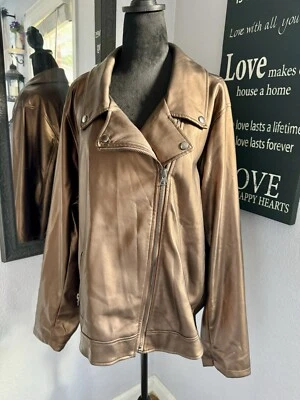 Women’s Plus Torrid Faux Leather Moto Jacket Copper Size 5/5x/28 New With Tags - Image 1 of 4