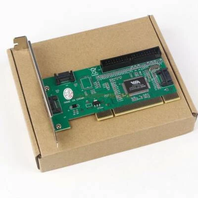 ONE New 3 Port SATA + IDE Serial HDD ATA PCI Card VIA VT6421A - Image 1 of 4