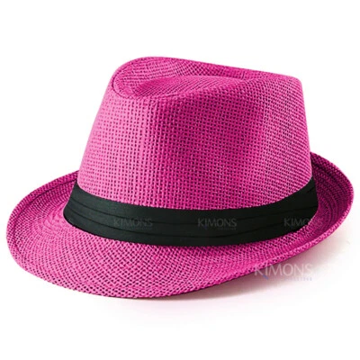 Sombrero de Paja Fedora Sol Trilby Gorra Cubana Verano Playa Panamá Ala Corta Floral II Foto 1 de 4