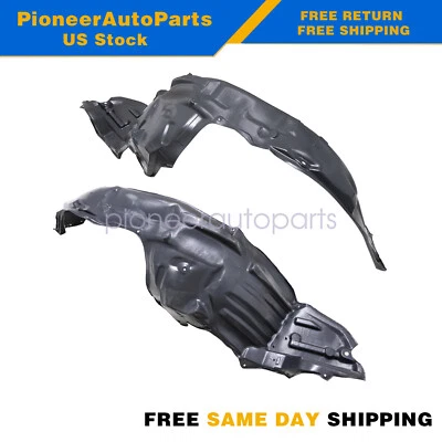 Juego de forro de guardabarros lateral derecho y derecho Fit 14-18 Subaru Forester plástico pintado negro Foto 1 de 4