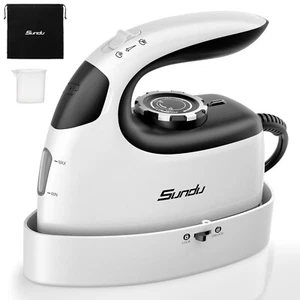 Sundu Mini Steam Iron Ceramic Soleplate Travel Clothes Iron for Quilting &Sewing - Picture 1 of 12