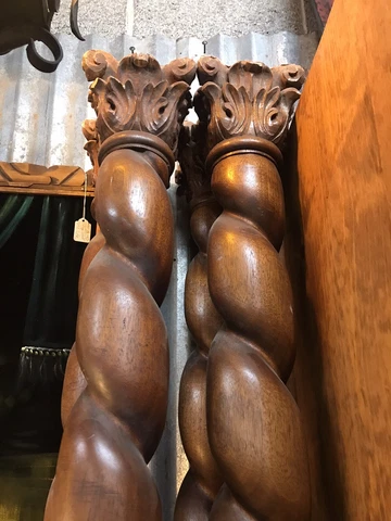 Four French Style Carved Barley Twist Columns Architectural Cover