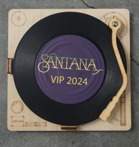 Santana 2024 Oneness Tour VIP Gift Souvenir Record Player & Vinyl Beer Coasters - Picture 1 of 2