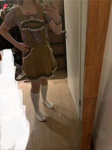 Damen Dirndl Kostüm Oktoberfest Mini 36/38 mit Bluse in 38 Socken & Armband - Bild 1 von 12